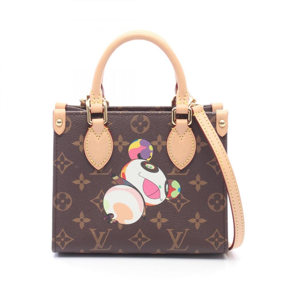 Louis Vuitton LV TM OnTheGo Monogram Panda Handbag Canvas Leather Brown